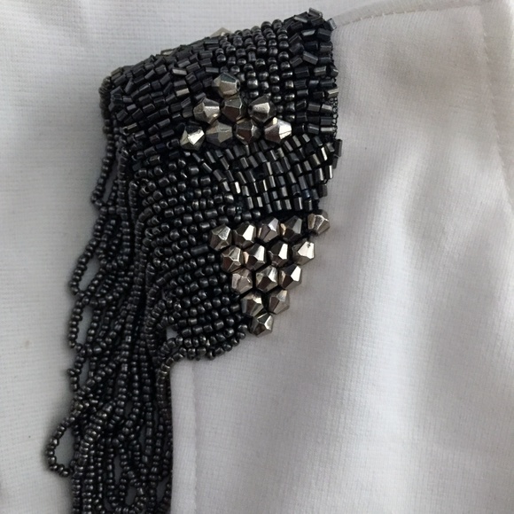 Better B. Ivory Bodycon Dress Decorative Shoulders - Picture 6 of 8